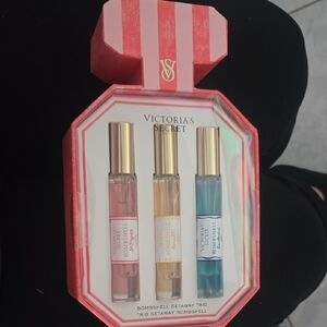 Victoria's Secret Bombshell Trio in Pink, Gold, and Blue